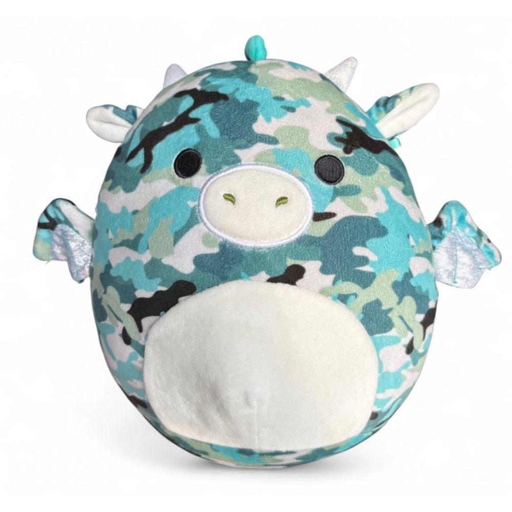 Keanu the Dragon Squishmallow 8” – Blue Camo Fantasy Squad Plush – No Tag